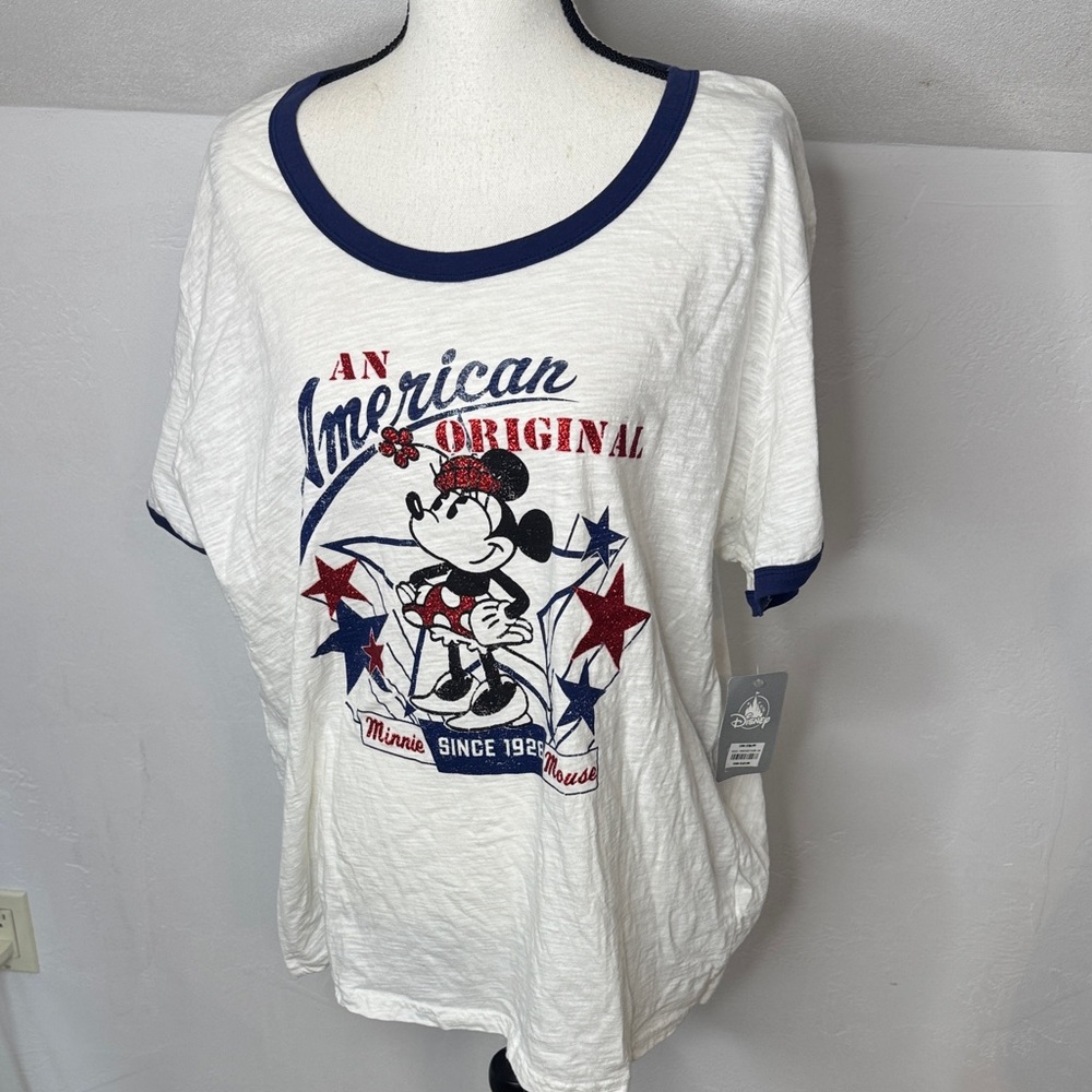 Disney NWT White and Blue Mickey Mouse Graphic T-Shirt
